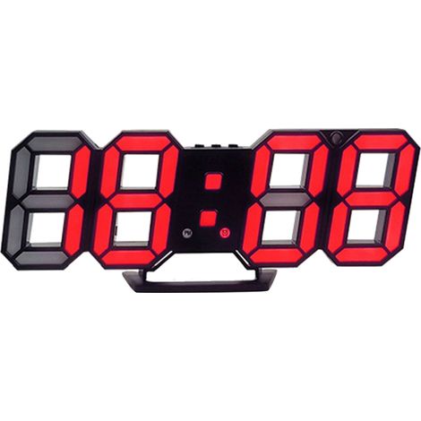 Horloge Numérique LED - Écran Haute Luminosité - Affichage Heure Date Jour - Fonction Alarme Répétition Compte à Rebours - Pour Chambre Bureau Intérieur - 1 Pièce (1/5)