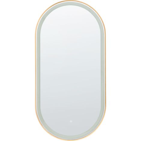 Espejo de pared LED de vidrio dormitorio baño 120 x 60 cm plateado Chiddes (1/5)