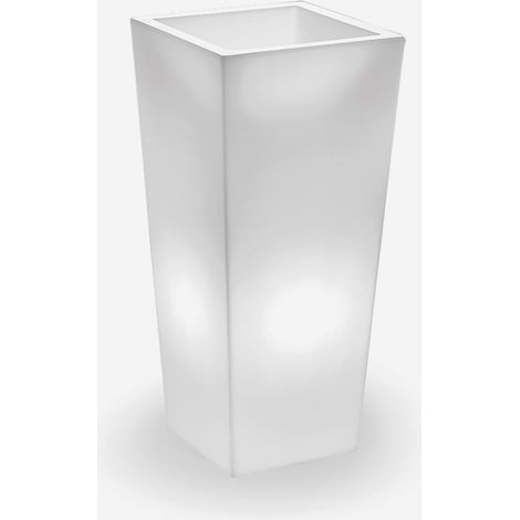Vaso luminoso da giardino RGBW con LED Gaia quadrato 85 (1/3)