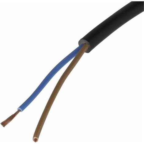 – Câble électrique H05VVF 2x0,75mm² noir 2m – Conducteur cuivre flexible – Tension 500V pour appareils portables - 75mm2