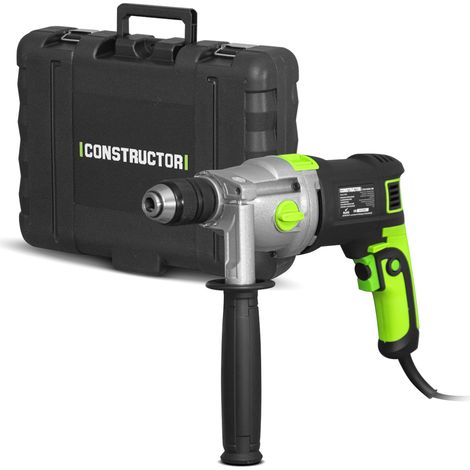 Perceuse à percussion 1050W mandrin automatique 13 mm – Capacité de perçage bois 40 mm, acier 13 mm, pierre 16 mm – Coffret inclus – Constructor (1/5)