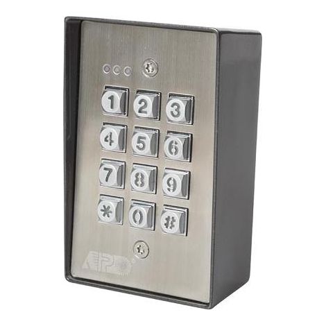 Perel – Clavier à code étanche IP66 – Résistant au vandalisme – Touches métalliques éclairées – Installation murale ou poteau – Autonome ou combiné (1/5)