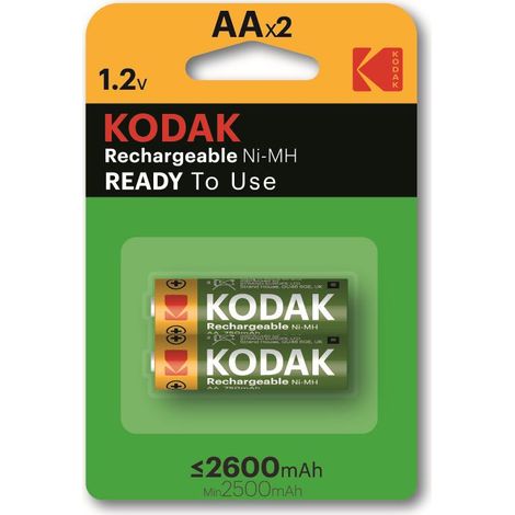 KODAK Batterie ricaricabili Ni-MH LR06/AA 1,2V 2600mAh - Vendute a coppia