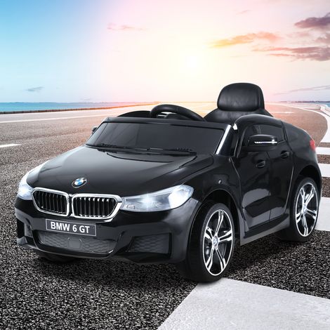 Elektrisches Kinderauto, 6 V, max. 3 km/h, Sound- und Lichteffekte, inklusive Fernbedienung, schwarzer BMW 6 GT
