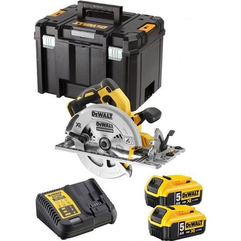 Scie circulaire DEWALT DCS572P2 18V Ø184mm - 2 batteries, chargeur inclus, coffret T-STAK