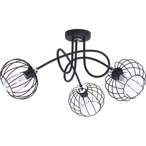 Suspension en métal style Loft Edison Chrome (1/5)