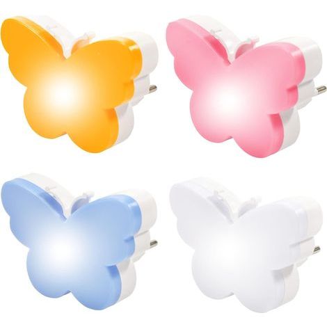 Veilleuse Enfant LED, Lot de 4 Lampe Nuit avec Capteur de Lumière Automatique Plug and Play Veilleuse pour Chambre, Couloir, Escalier, Garage, Kawaii Deco Cadeau (Papillon) (1/4)