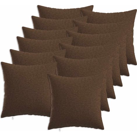 vidaXL Cushion with Pillow HEERLEN 12 pcs Brown Fabric