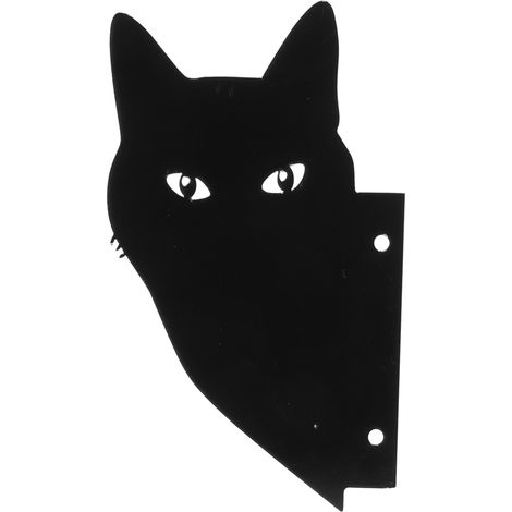 Statue de Chat en Acrylique pour Jardin - Éloigne les Nuisibles, Décor Extérieur Noir (1/5)