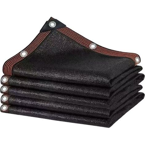 Toile d'ombrage rectangulaire - Filet d'ombrage noir - Filet occultant - Filet d'ombrage épais et dense - Filet pour serre - 300 x 500 cm - Noir - Polyéthylène noir (1/5)