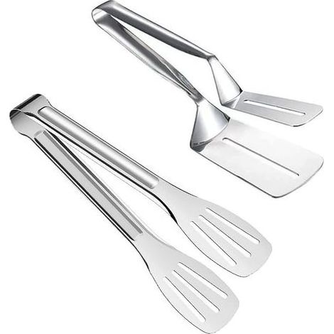 Pince Barbecue, 2Pièces Pinces à Steak, Pinces de Cuisson en Acier Inoxydabl, pince cuisine inox, Pinces à Salade, Pince à Saucisses, pour Barbecue in, Viandes, Pizza, Poisson, Steak (1/3)