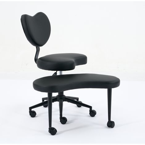 CAIziMeditation Chair Plus, chaise à jambes croisées avec roulettes, chaise ADHD, chaise de bureau criss-cross avec soutien lombaire et tabouret réglable, design flexible pour les personnes remuantes, (1/5)