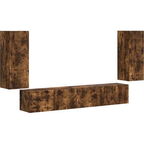 Maison Exclusive - Conjunto de mueble de TV 4 pcs Roble ahumado