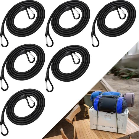 Tendeurs Elastique avec Mousqueton, 6 Pcs Robuste Tendeur Elastique, Tendeurs Elastique avec Crochets 30CM Résistance aux UV (1/5)