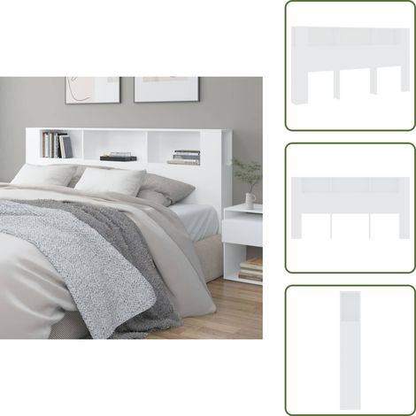 The Living Store Mueble cabecero blanco 200x18,5x104,5 cm - Muebles de dormitorio