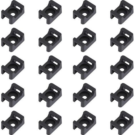 150PCS Attache de câble noir supports 23mmx16mm de type selle support de base de câble (1/4)