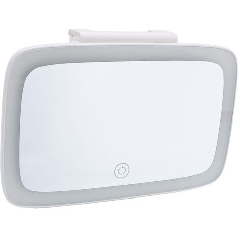 Miroir de courtoisie avec éclairage LED intégré au pare-soleil de voiture, rechargeable, avec 3 températures de couleur réglables. (1/5)