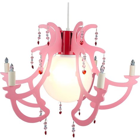 Lumière Pendante Lustre Rosata pour Enfants Rose 55 x 55 x 40 cm (1/3)