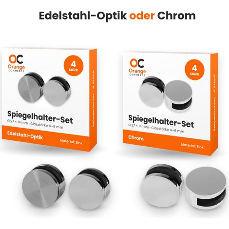 4 Stück Spiegelhalter für 4 bis 6 mm Glas (1/5)