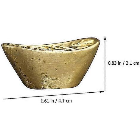 Lot de 2 lingots d'or décoratifs, imitation lingots d'or, ornements de bureau en laiton.