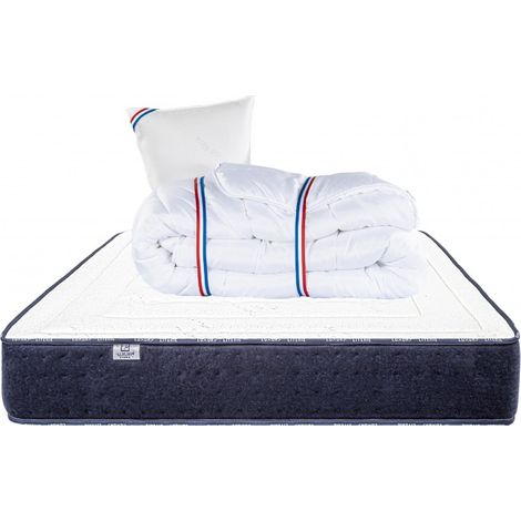 Matelas Nuage (24cm) inclus couette et oreiller,mousse haute densité, mi-ferme, face été/hiver, 90x190cm (1/4)