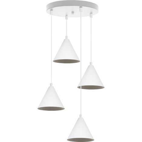 LÁMPARA COLGANTE SOHO BLANCA 4 PLATOS 14CM E14