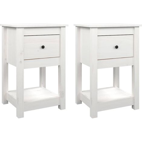 Maison Exclusive - Mesitas de noche 2 uds madera maciza pino blan