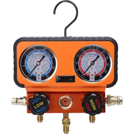Ensemble de jauges AC, collecteur HVAC avec tuyaux, Kit complet de recharge de climatiseur rempli d'huile pour réfrigérants R12 R22 R134 R502 R1234yf (1/5)
