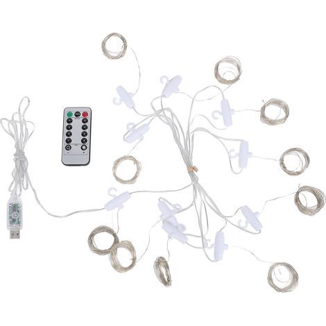 300 LED Fairy Light Curtain, 9.8 feet, with APP remote control, 8 modes, USB plug, waterproof, hanging for Christmas, smart window, warm light (1/5)