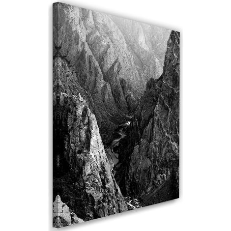 Tableau sur toile Montagnes Paysage Noir et Blanc 40x60 (1/5)
