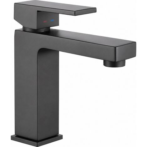 Miscelatore lavabo nero opaco design quadrato Amber (1/2)