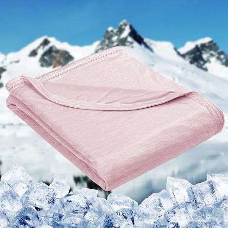 Manta refrescante antitranspirante nocturna - Fibra suave de doble cara, ligera - Rosa - 150 x 200 cm (1/4)