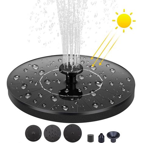 Fontaine de recharge solaire 292586 Pompe avec bassin et bec flottant décoratif