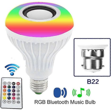 Lampadina musica RGB LED Bluetooth notte luce AC100-250V B22 12W per feste e vacanze 25-26 (1/5)