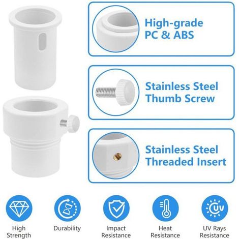 1 Adapterring, sichere Kippsicherung, präzises Gewinde zur Neigungseinstellung, oxidationsbeständig, Garten, Pool, Terrasse (1/5)