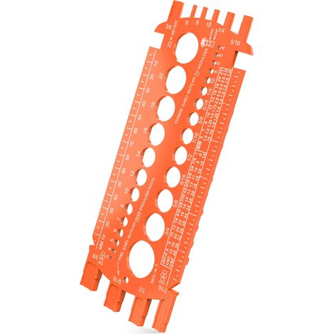 Jauge de boulon (métrique et SAE), tailleur de boulons pour dimensionner rapidement les écrous et les boulons, outil de mesure de boulons en plastique, taille de boulon et jauge de filetage facile à (1/5)
