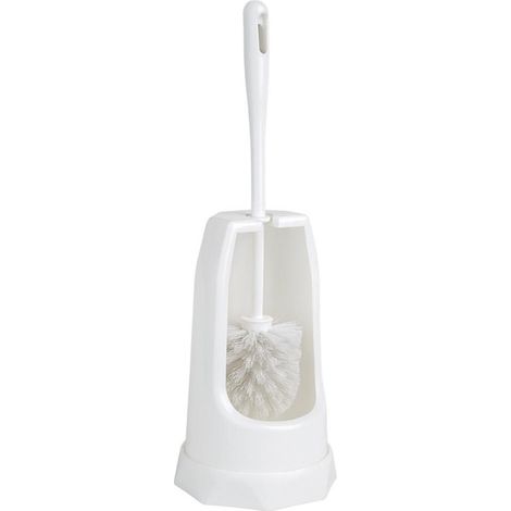 Brosse ronde et support WC blanc - JANTEX (1/5)