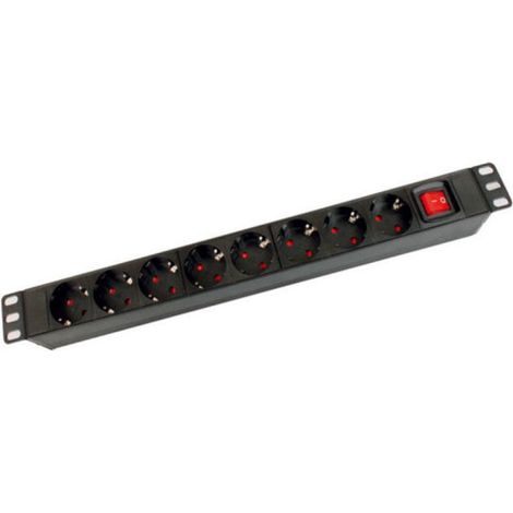 Bandeau multiprise 8 prises 3 500W – Câble 170 cm – Interrupteur ON/OFF – Hauteur 1U pour rack 19 pouces – Kimex
