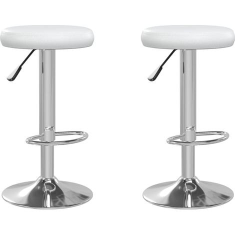 Set di 2 sgabelli da bar seggioloni in PVC bianco e acciaio DEC029617