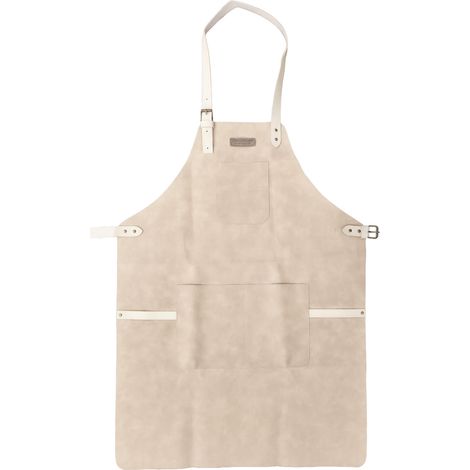 Tablier cuisine en cuir beige - Brasero, barbecue, cuisine extérieur et intérieur (1/5)