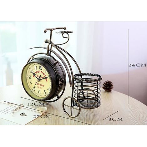 Horloge Double Face - - Tricycle - Silencieuse - Décorative - Support Stylo (1/4)