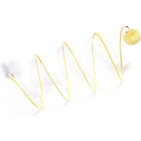 Aire de jeux pour chats, tunnel à ressort pliable et portable, jouet interactif en forme de S pour l'exploration et le plaisir, jeu polyvalent (1/4)