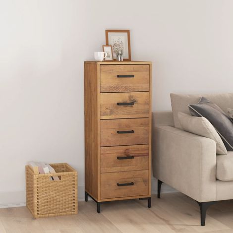Commode Meuble de rangement Armoire Buffet pour Chambres, Salon, Couloirs 42x35x110 cm Bois de pin massif NAJO2865 (1/5)