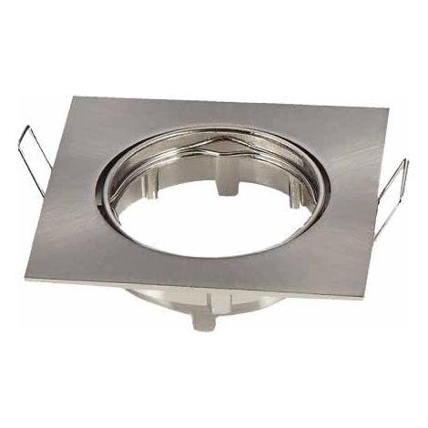 V-tac faretto ad incasso quadrato orientabile attacco gu10 colore nickel satinato 3591