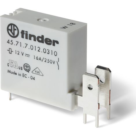 Relè di potenza, con faston 250, 24 Vdc, SPST-NO, 16 A,  foro passante (THT), serie 45.71 - Finder 45.71.7.024.0310