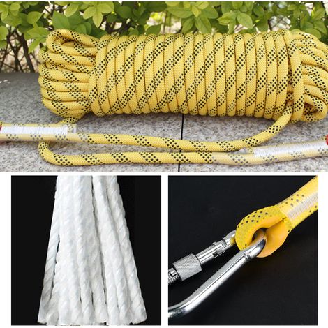 10 mm Sicherheitsseil zum Klettern und für Outdoor-Überlebenssituationen (30 m, gelb)