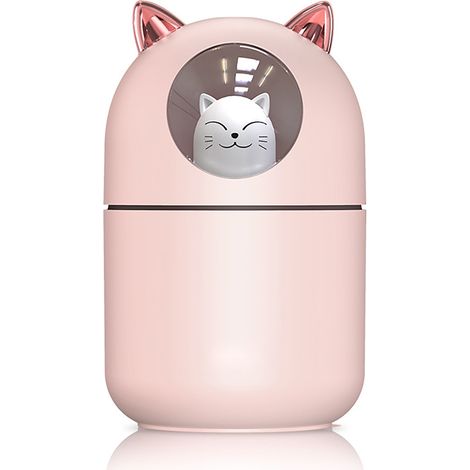 Humidificateur USB Silencieux Portable avec LED Colorée pour Bureau, Chambre et Voiture - Rose (1/5)
