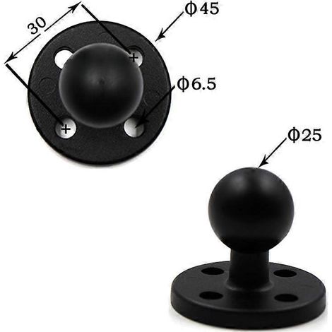 Adaptateur à rotule 1" M6 M8 M10, vis à filetage 1/4" pour support RAM, base de guidon de moto, boulon en U, pièces pour caméra d'action de vélo (1/2)