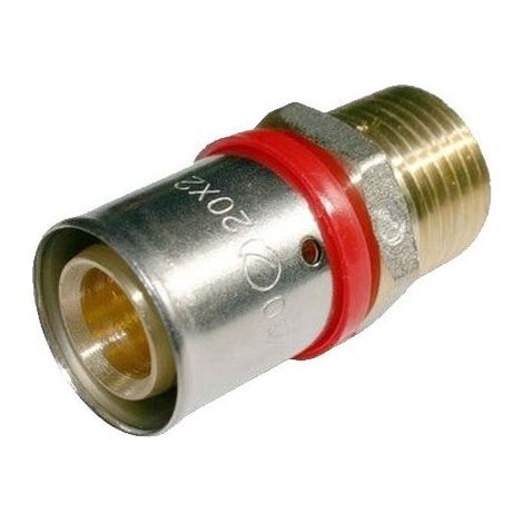Raccord mâle 3/4'' pour tube multicouche 20 mm, à utiliser avec machine à sertir, gris (1/5)