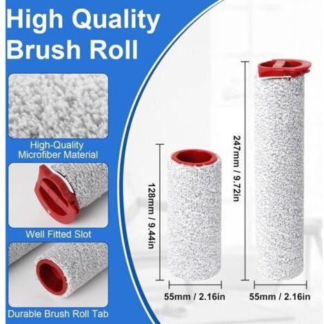 NALOOKAMIC Rouleau à Brosse et Filtre Kit d'accessoires pour Roborock Dyad Pro/Dyad Pro Combo Aspirateur Laveur sans Fil (3 rouleau à brosse, 2 filtres, 1 brosse de nettoyage) (1/3)